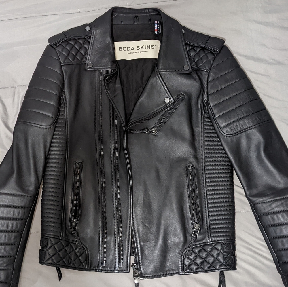 Kay Michaels Gun Metal Leather Jacket